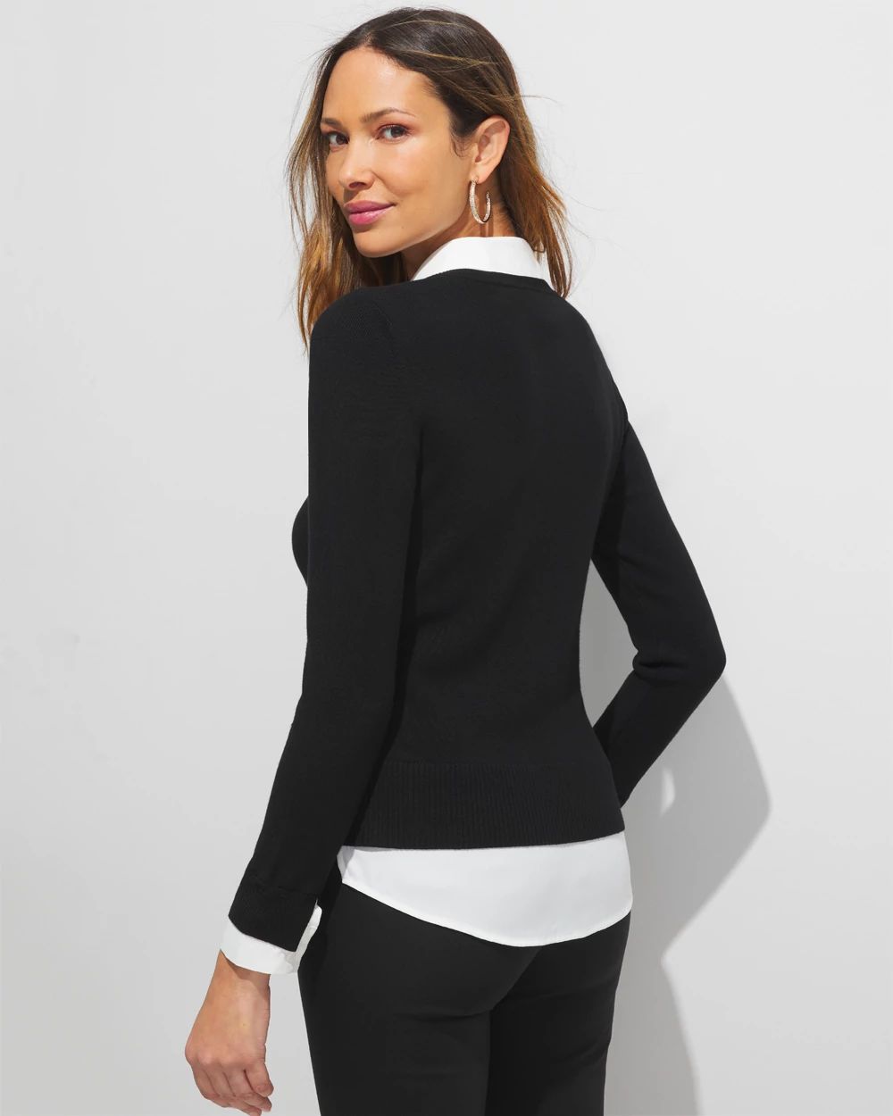 年末のプロモーション Sweater Twofer V-Neck WHBM Outlet | Market Black House White 小物